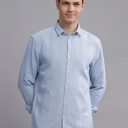 THREE DAYS Textured Spread Collar Long Sleeves Cotton Comfort Shirt-image-65