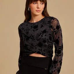 Kazo Women Self Design Crop Top-image-48