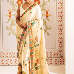 ASISA Sudha Women Ethnic Motifs Print Satin Saree-picture-10