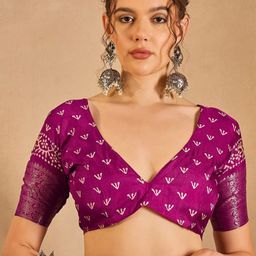 Anouk Rustic Zari Silk Blend Sungudi Saree image 5