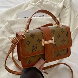 LULU & SKY PU Structured Handheld Bag with Cut Work image 3