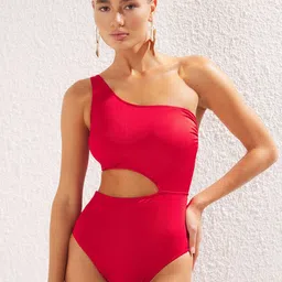 Trendyol Women One Shoulder Strap Bikini Set-image-70