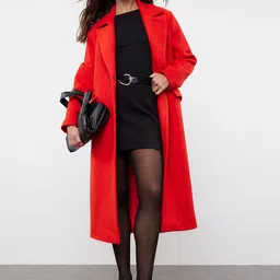 Trendyol Lapel Collar Longline Overcoat-image-3