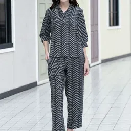 Selvia Printed Shirt With Trouser Co-Ords-image-5