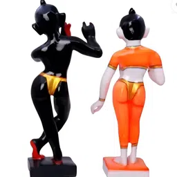 krishnagallery1 krishnagallery Black Iskon radha Krishan Murti Idol Religious Showpiece image 3