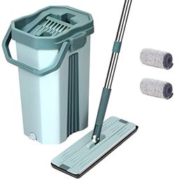 upkaranwale Green Reusable Dust Mop With 2 Soft Refill Pads Flat Mop & Bucket Set-image-13