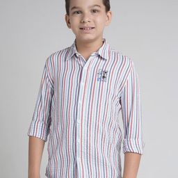 UNDER FOURTEEN ONLY Boys Comfort Relaxed Fit Vertical Striped Cotton Casual Shirt-picture-30