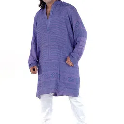Exotic India Men Ethnic Motifs Printed Kurta with Churidar-image-50