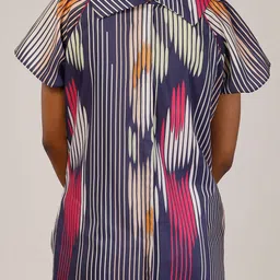Bunosilo Relaxed A- Line Tunic With Vertical Stripe Patterns image 4