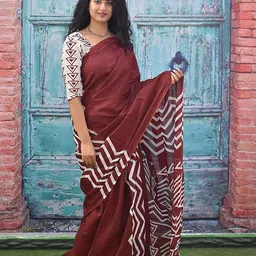 Craft Musium Geometric Printed Pure Cotton Saree-picture-37