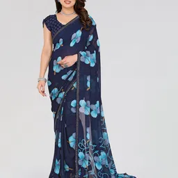 Moda Rapido Floral Printed Beads and Stones Saree-31