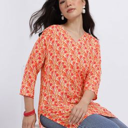Anouk Rustic Floral Printed V-Neck Straight Kurti-picture-43