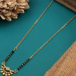 TKRB SALES Gold Plated Artificial Stones Studded And Beaded Mangalsutra-picture-21