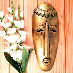 apka mart Brown Metal Tribal Masks Wall Decor-image-45