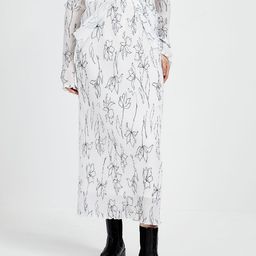 Urban Revivo Pleated Floral Print Midi Straight Skirt-image-96