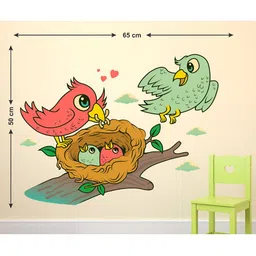 LANSTICK Green & Red Bird Printed Waterproof Wallpaper-image-43