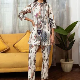 Claura Printed Pure Cotton Tunic With Trouser Co-Ords-picture-9