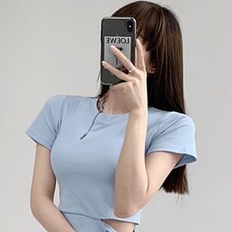 LULU & SKY Women Fitted Crop Top With Cut Out Details-picture-7