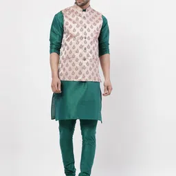 TS LIFESTYLE Men Solid Kurta with Pyjamas & Nehru Jacket-picture-4