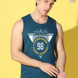 WOOSTRO Pack Of 2 Printed Combed Cotton Gym Vests VWS26(98 PEACOCK)(98 RUST)-image-88