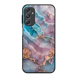 QRIOH Shine Spark Printed Lightweight Silicone Samsung Galaxy M34 5G Glass Back Case-picture-1