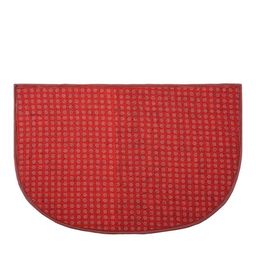 Kuber Industries Red & White Dotted Woolen D-Shaped Anti-Skid Door Mat-45