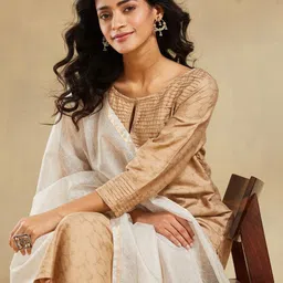 Fabindia Geometric Printed Dupatta With Zari image 4