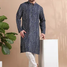FILORI Men Bandhani Printed Flared Sleeves Kurta-image-32