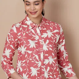 Melange by Lifestyle Ethnic Motifs Printed Shirt Collar Kurti-image-26