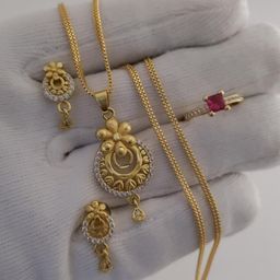 Gold Pendant set for women-image-4
