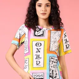 V-Mart Women Graphic Printed Round Neck Cotton T-shirt-picture-41