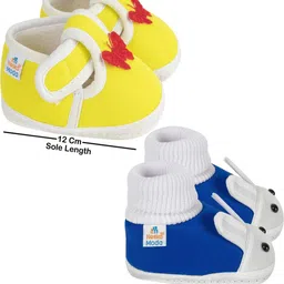NESKA MODA 3 To 12 Months Unisex Baby Set of 2 Pair Combo Cotton Butterfly & Rabit Face Booties image 3