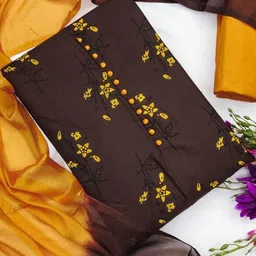 KALINI Women's Cotton Slub Printed Unstitched Salwar Suit Dress Material with Dupatta-image-12