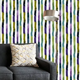 ArtzFolio Printed UV-Resistant Anti-Bacterial Abstract Colorful Stripes Peel & Stick Wallpaper-image-67