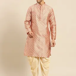 Amodh by Kisah Men Coral Ethnic Motifs Thread Work Dobby Kurta-picture-18