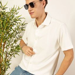 Thomas Scott Men Classic Spread Collar Solid Oversized Casual Shirt-image-39