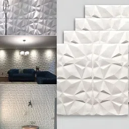 Lukzer 4-Pcs White Abstract Self-Adhesive Wall Panels-6