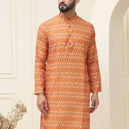SOJANYA Men Geometric Printed Kurta image 1