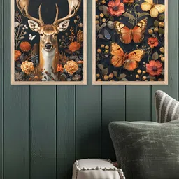 Kotart Black & Brown 2 Piece Birds and Animals Wooden Wall Arts-picture-3
