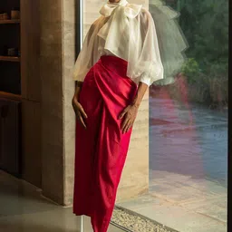 UNRUSH Pure Cotton A-Line Maxi Skirt-picture-13
