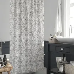 ArtzFolio White & Black Geometric Printed Waterproof Shower Curtain-image-52