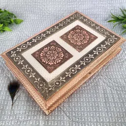 DIWAM HANDICRAFTS Gold Decorative Art Design Dry Fruit Return Gift Box-picture-3