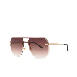 TAMZY Unisex Gold Lens & Gold-Toned Square Sunglasses with-image-24