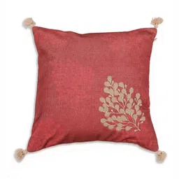 ONSETHOMES jashn Red & Beige Embroidered Cotton Square Cushion Cover-image-95