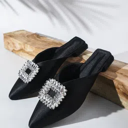 Try Me Women Embellished Mules with Bows Flats-image-51