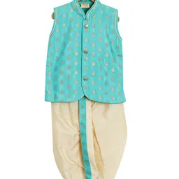 NIRVAAN Boys Floral Regular Pure Cotton Kurta with Dhoti Pants-image-44