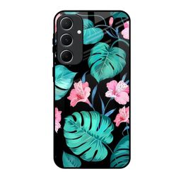 QRIOH Floral Printed Samsung Galaxy A55 5G Glass Back Case Mobile Accessories-image-59