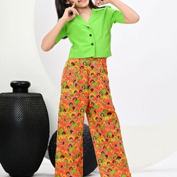 BAESD Girls Lapel Collar Top With Trousers-image-99