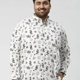 Big Hello - The Plus Life Men Comfort Floral Opaque Printed Casual Shirt-image-25