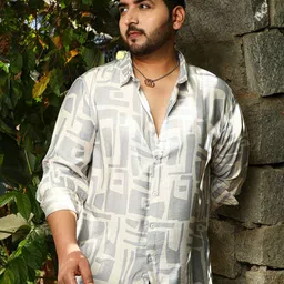 Instafab Plus Men Comfort Opaque Printed Casual Shirt-picture-57